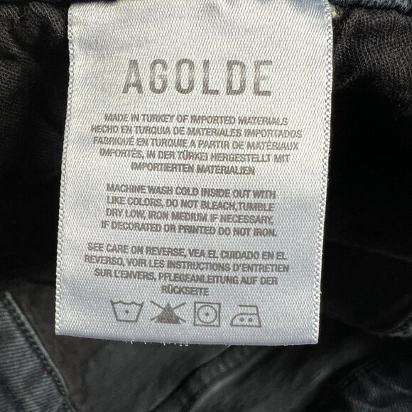 AGOLDE Jean Women's 27x26* Toni Mid Rise Straight Crop Black Faded Denim Tag 26 - Picture 6 of 16